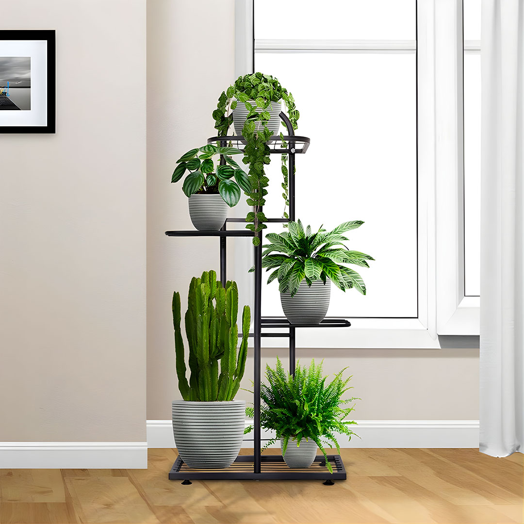 Soga 2X 4 Tier 5 Pots Black Metal Plant Stand Flowerpot Display Shelf Rack Indoor Home Office Decor, Home &Amp; Living, Home Decor, Indoor Pots, Planters And Plant Stands, , ,  - Nz Depot 3