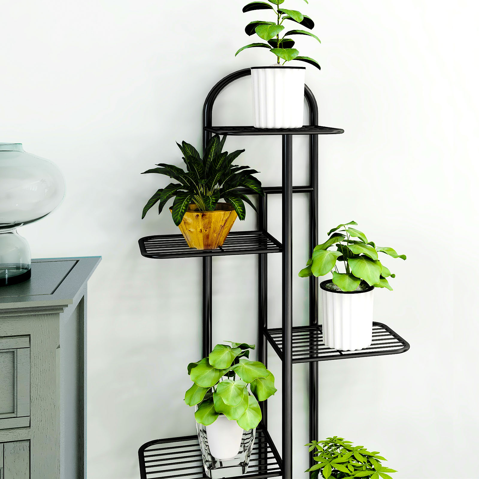 Soga 2X 4 Tier 5 Pots Black Metal Plant Stand Flowerpot Display Shelf Rack Indoor Home Office Decor, Home &Amp; Living, Home Decor, Indoor Pots, Planters And Plant Stands, , ,  - Nz Depot 6