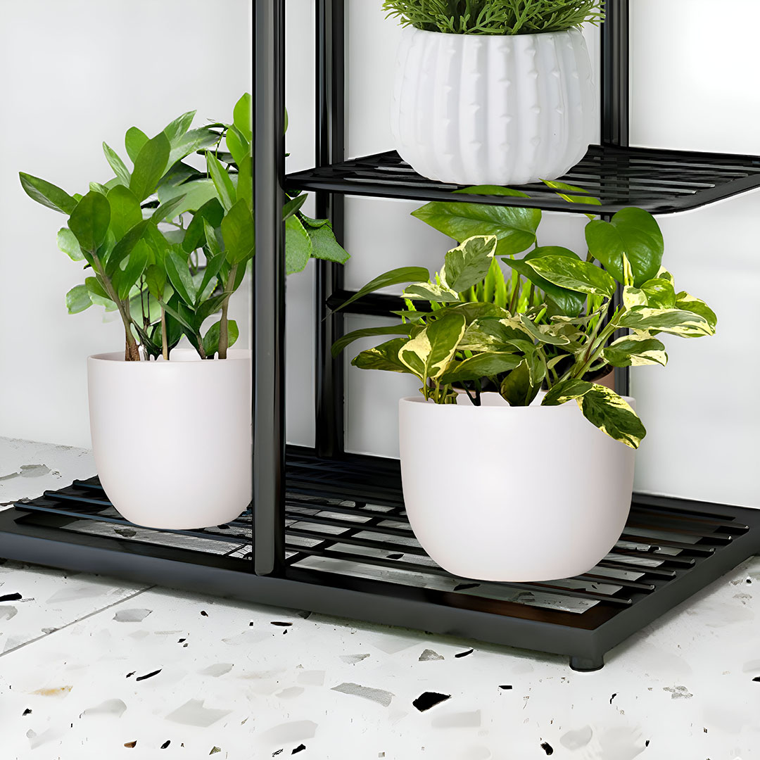 Soga 2X 4 Tier 5 Pots Black Metal Plant Stand Flowerpot Display Shelf Rack Indoor Home Office Decor, Home &Amp; Living, Home Decor, Indoor Pots, Planters And Plant Stands, , ,  - Nz Depot 7