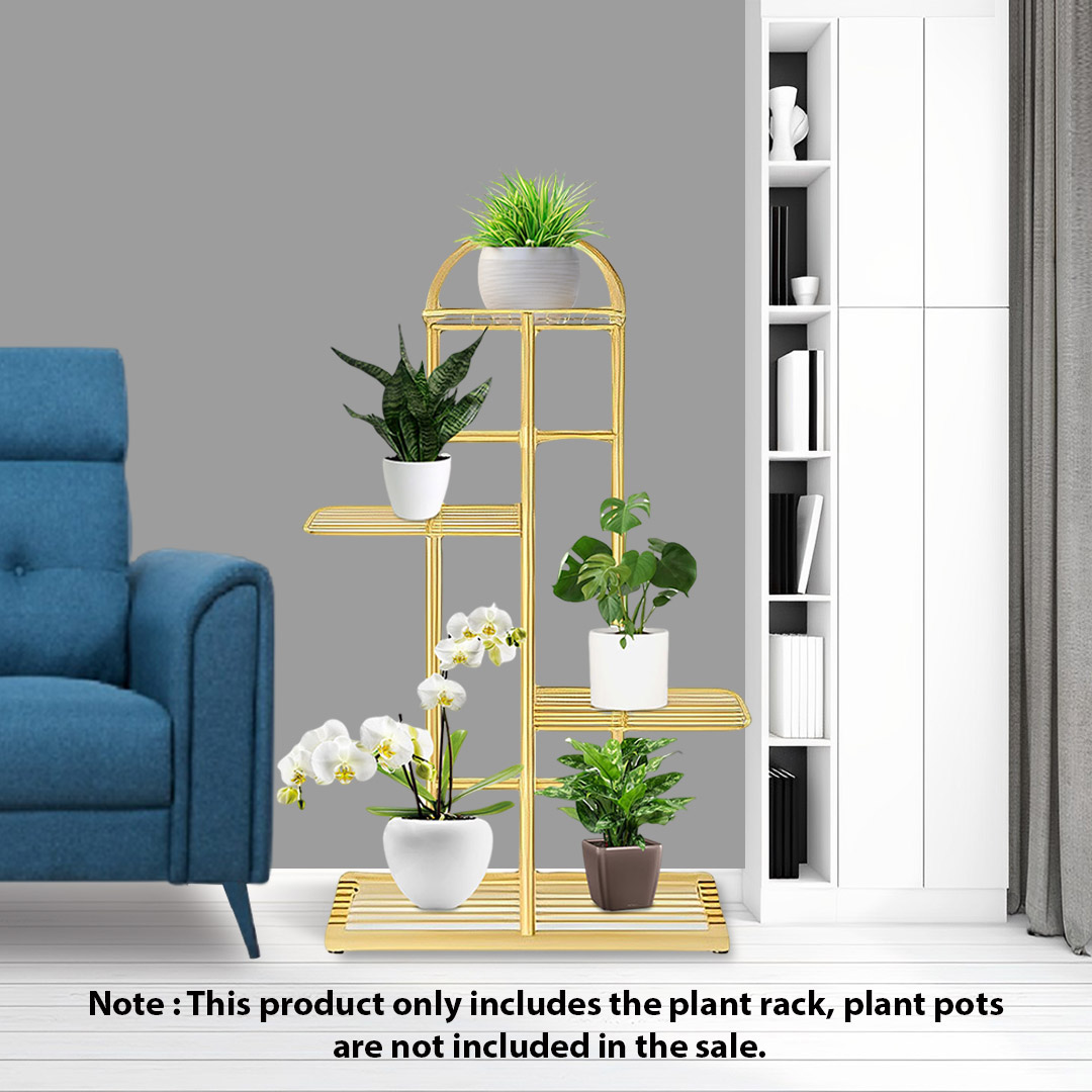 Soga 2X 4 Tier 5 Pots Gold Metal Plant Stand Flowerpot Display Shelf Rack Indoor Home Office Decor, Home &Amp; Living, Home Decor, Indoor Pots, Planters And Plant Stands, , ,  - Nz Depot 2