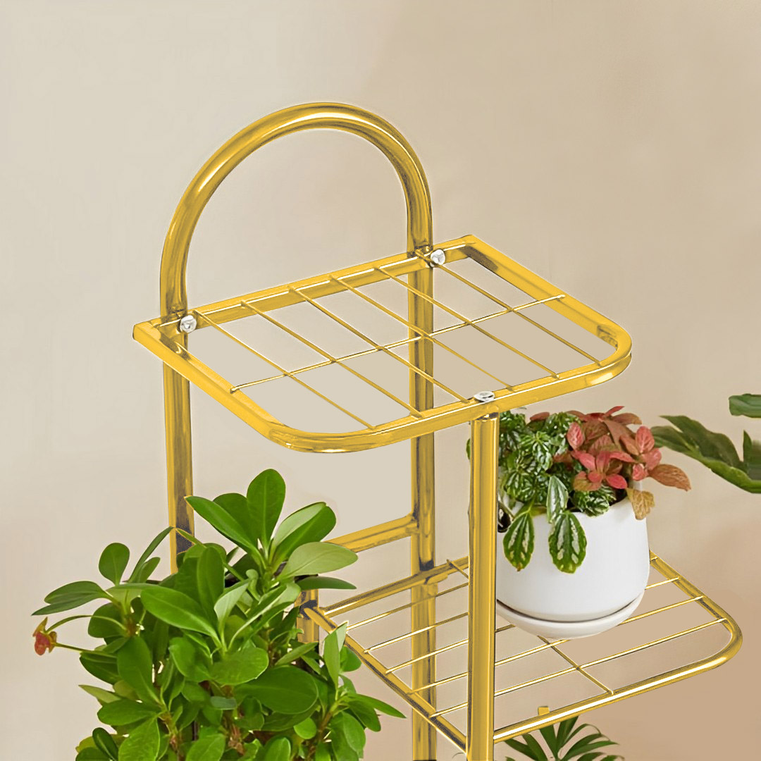 Soga 2X 4 Tier 5 Pots Gold Metal Plant Stand Flowerpot Display Shelf Rack Indoor Home Office Decor, Home &Amp; Living, Home Decor, Indoor Pots, Planters And Plant Stands, , ,  - Nz Depot 5