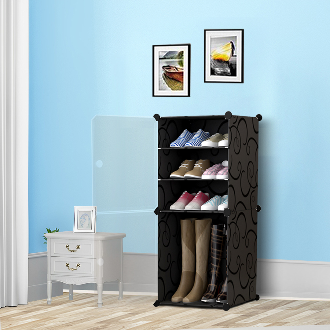 Soga 2X 4 Tier Shoe Rack Organizer Sneaker Footwear Storage Stackable Stand Cabinet Portable Wardrobe With Cover, Furniture, Storage &Amp; Shelving, Shoe Storage, , ,  - Nz Depot 5