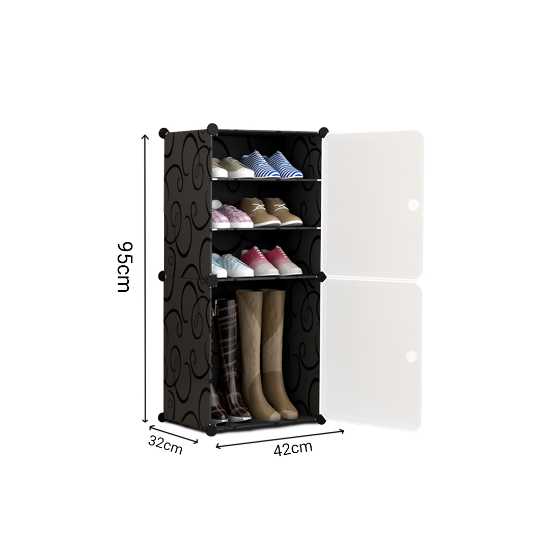 Soga 2X 4 Tier Shoe Rack Organizer Sneaker Footwear Storage Stackable Stand Cabinet Portable Wardrobe With Cover, Furniture, Storage &Amp; Shelving, Shoe Storage, , ,  - Nz Depot 6