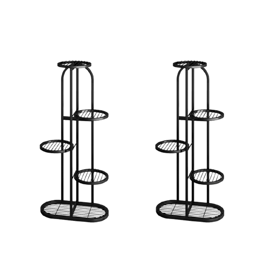 Soga 2X 5 Tier 6 Pots Black Metal Plant Rack Flowerpot Storage Display Stand Holder Home Garden Decor, Home &Amp; Living, Home Decor, Indoor Pots, Planters And Plant Stands, , ,  - Nz Depot 1