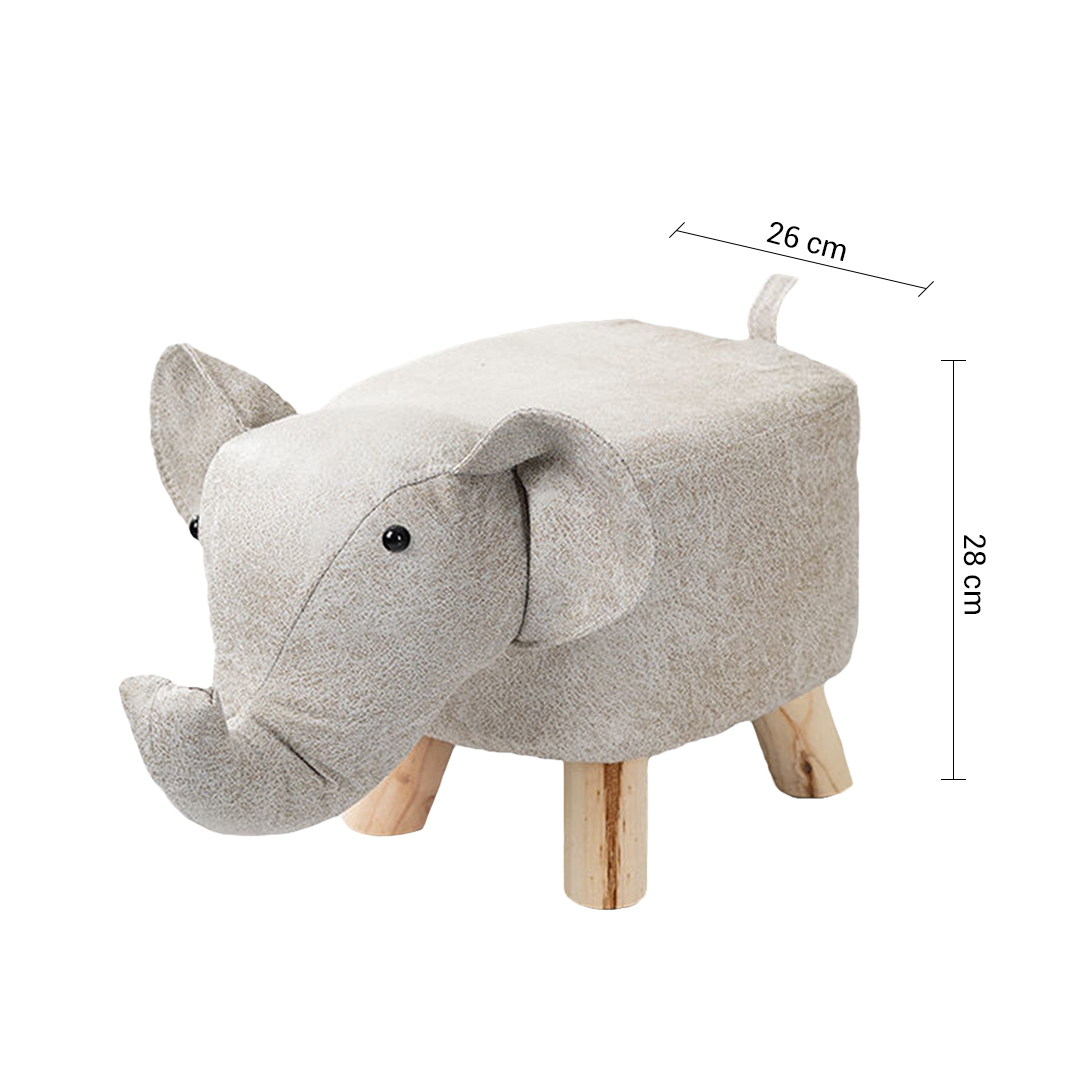 Soga 2X Beige Children Bench Elephant Character Round Ottoman Stool Soft Small Comfy Seat Home Decor, Furniture, Other Seating, Benches, , ,  - Nz Depot 6