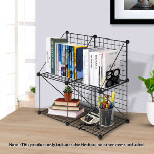 SOGA 2X Black Portable 4-Cube 2 Column Storage Organiser Foldable DIY Modular Grid Space Saving Shelf, Furniture, Storage & Shelving, Home Storage, , ,  - NZ DEPOT 2