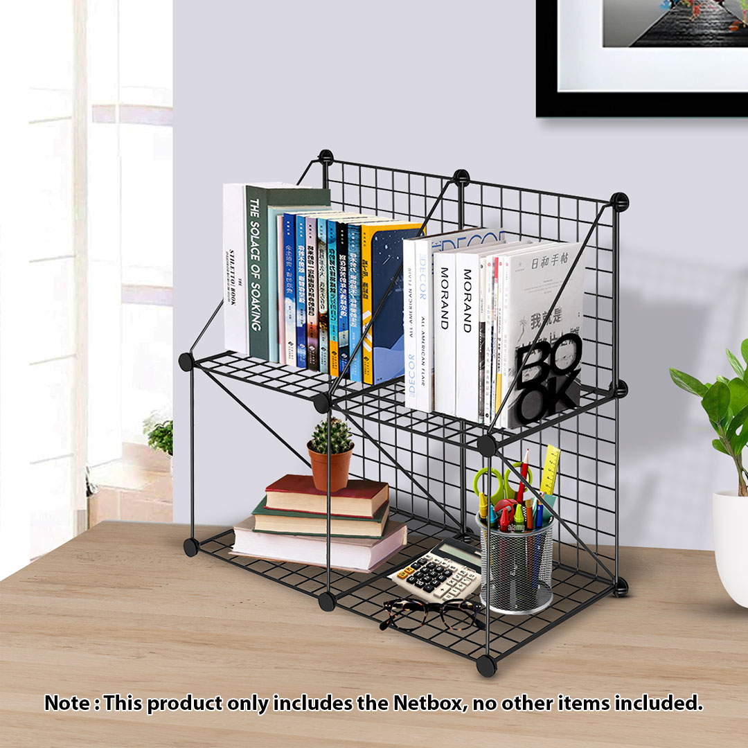 Soga 2X Black Portable 4-Cube 2 Column Storage Organiser Foldable Diy Modular Grid Space Saving Shelf, Furniture, Storage &Amp; Shelving, Home Storage, , ,  - Nz Depot 2