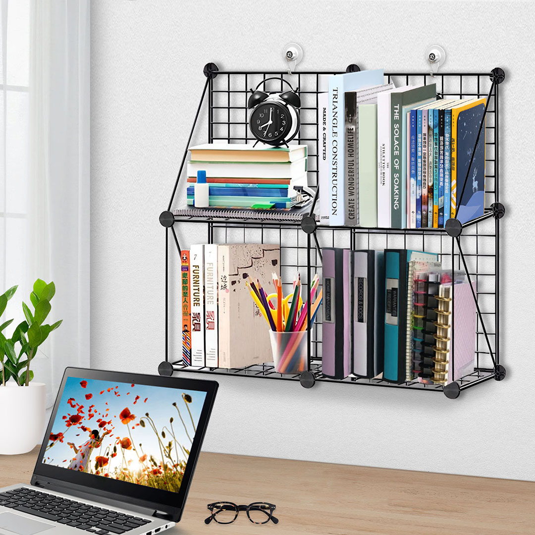 Soga 2X Black Portable 4-Cube 2 Column Storage Organiser Foldable Diy Modular Grid Space Saving Shelf, Furniture, Storage &Amp; Shelving, Home Storage, , ,  - Nz Depot 3