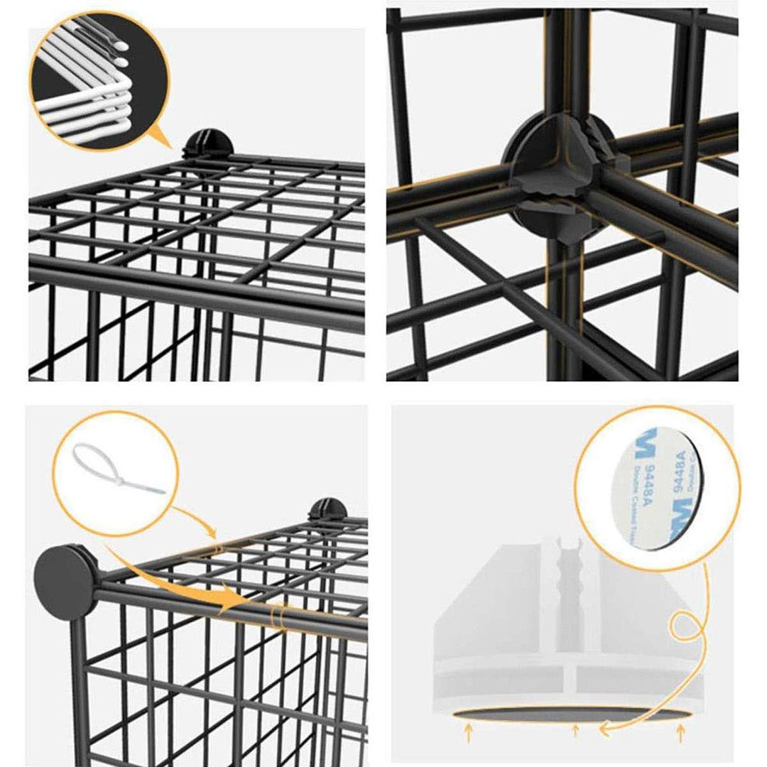 Soga 2X Black Portable 4-Cube 2 Column Storage Organiser Foldable Diy Modular Grid Space Saving Shelf, Furniture, Storage &Amp; Shelving, Home Storage, , ,  - Nz Depot 8