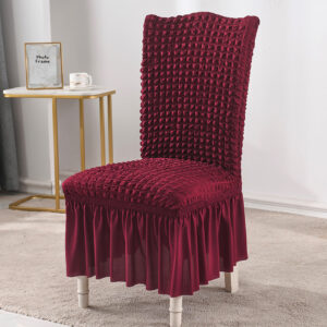 SOGA 2X Burgundy Chair Cover Seat Protector with Ruffle Skirt Stretch Slipcover Wedding Party Home Decor, Home & Living, Home Decor, Chair Covers, , ,  - NZ DEPOT 2