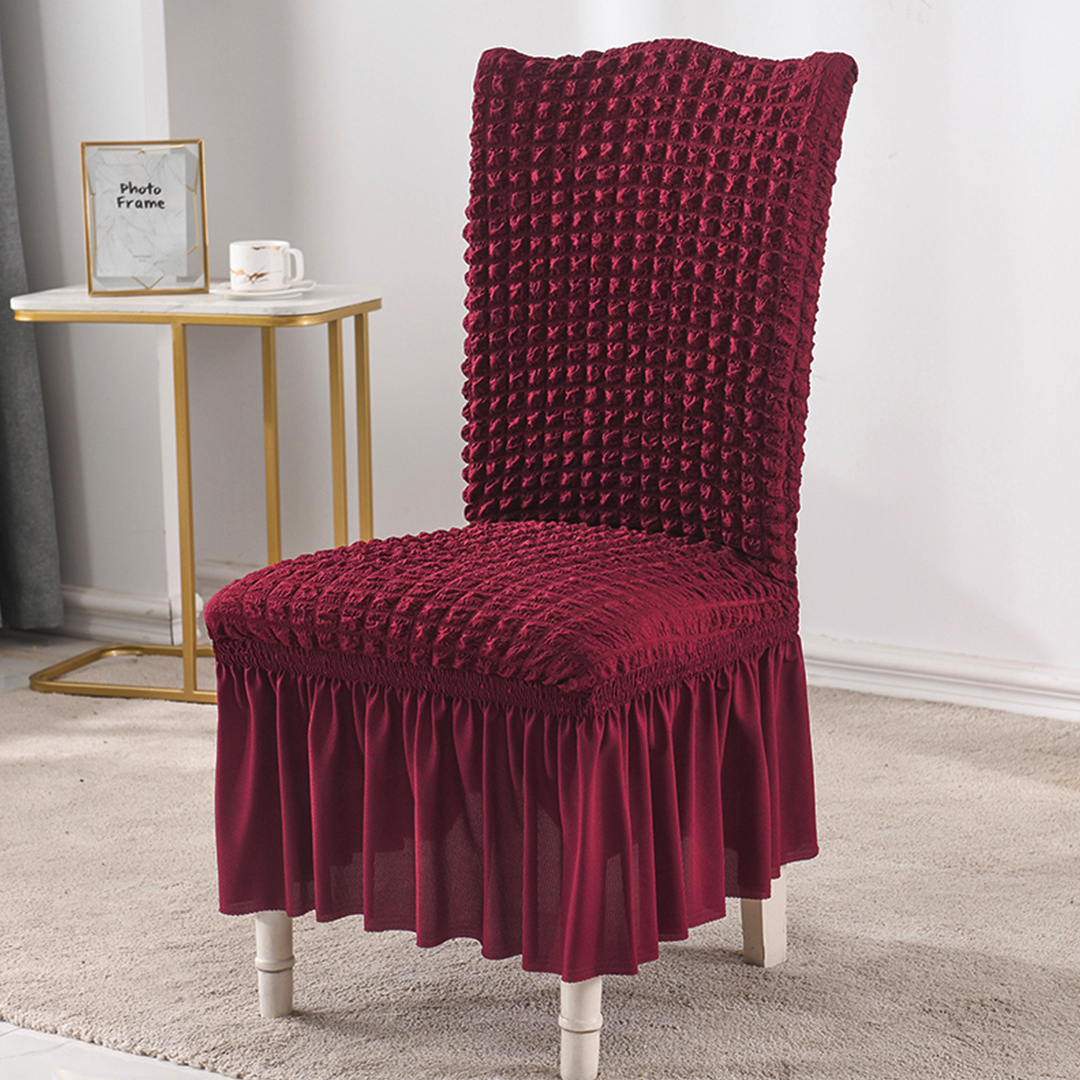 Soga 2X Burgundy Chair Cover Seat Protector With Ruffle Skirt Stretch Slipcover Wedding Party Home Decor, Home &Amp; Living, Home Decor, Chair Covers, , ,  - Nz Depot 2