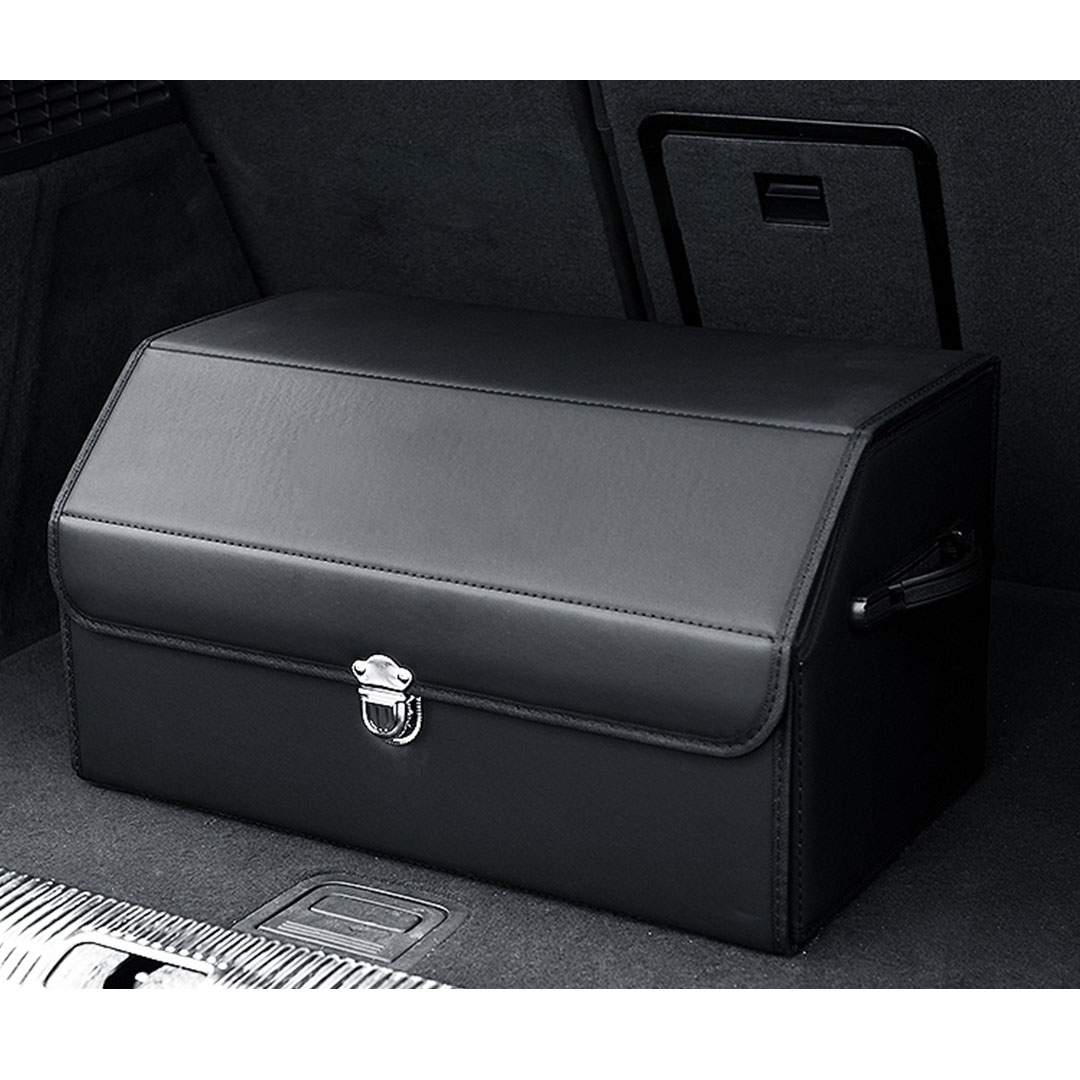 Soga 2X Leather Car Boot Collapsible Foldable Trunk Cargo Organizer Portable Storage Box With Lock Black Medium, Garden, Tools &Amp; Hardware, Automotive Parts &Amp; Accessories, Accessories &Amp; Car Care, Interior Accessories, ,  - Nz Depot 4