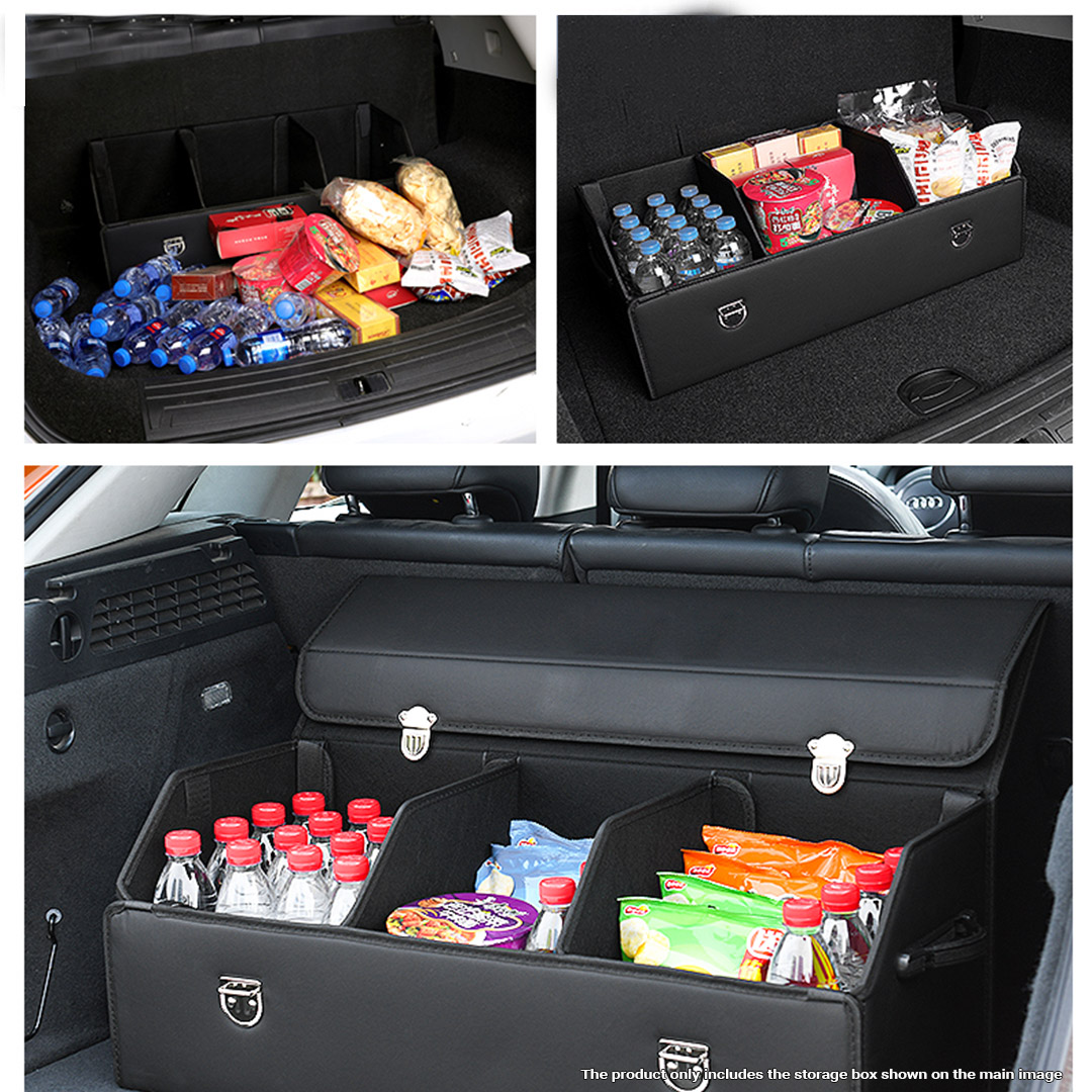 Soga 2X Leather Car Boot Collapsible Foldable Trunk Cargo Organizer Portable Storage Box With Lock Black Medium, Garden, Tools &Amp; Hardware, Automotive Parts &Amp; Accessories, Accessories &Amp; Car Care, Interior Accessories, ,  - Nz Depot 8