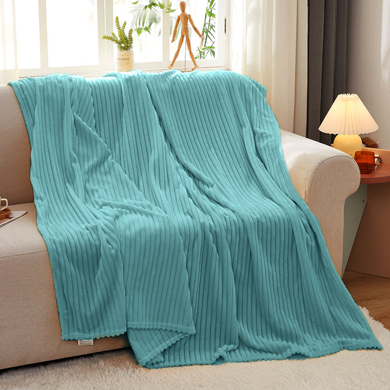 Soga 2X Sky Blue Throw Blanket Warm Cozy Striped Pattern Thin Flannel Coverlet Fleece Bed Sofa Comforter, Home, Bed Linen, Throws And Blankets, Blankets, ,  - Nz Depot 8