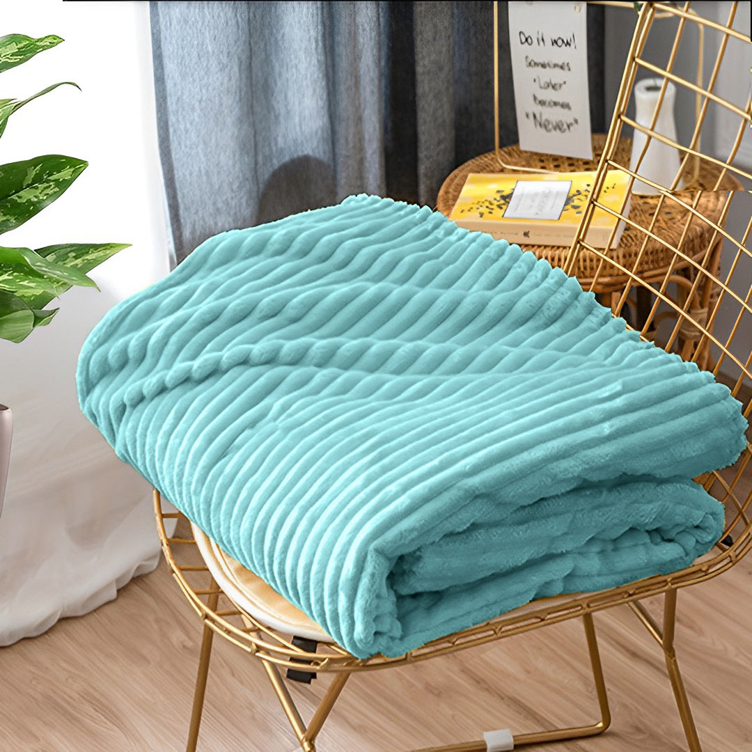 Soga 2X Sky Blue Throw Blanket Warm Cozy Striped Pattern Thin Flannel Coverlet Fleece Bed Sofa Comforter, Home, Bed Linen, Throws And Blankets, Blankets, ,  - Nz Depot 10