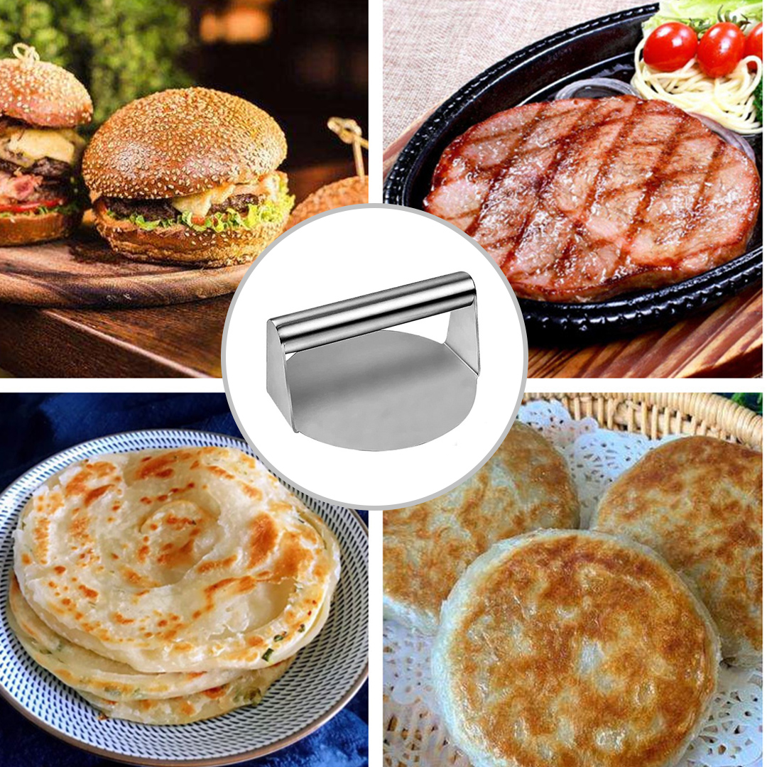 SOGA 2X Stainless Steel Burger Press Heavy-Duty Round Bacon Grill Smasher Flat Bottom Patty Maker, Electronics & Appliances, Appliances, Small Kitchen Appliances, Benchtop Cooking, Sandwich Presses & Grills - NZ DEPOT 4