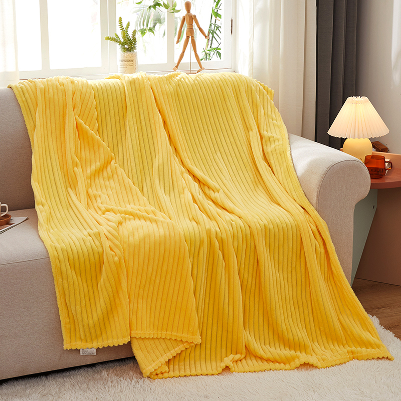 SOGA 2X Yellow Throw Blanket Warm Cozy Striped Pattern Thin Flannel Coverlet Fleece Bed Sofa Comforter, Home, Bed Linen, Throws And Blankets, Blankets, ,  - NZ DEPOT 8