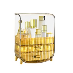 SOGA 3 Tier Golden Yellow Multifunctional Countertop Cosmetic Storage Makeup Perfume Skincare Display Stand Shelf Drawer Type Organiser, Home, Bathroom, Bathroom Accessories, Bathroom Storage, ,  - NZ DEPOT 1