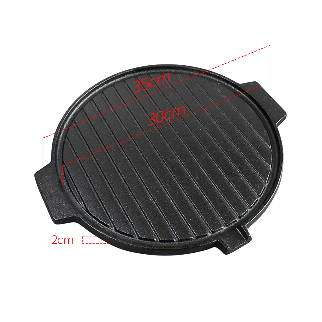 Soga 30Cm Round Cast Iron Korean Bbq Grill Plate With Handles And Drip Lip, Home &Amp; Living, Kitchen &Amp; Dining, Cookware, Frying Pans, ,  - Nz Depot 2