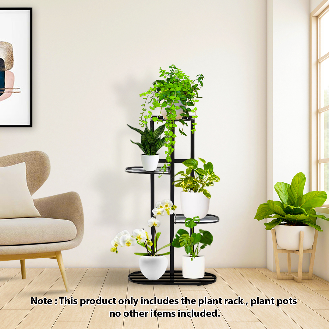 Soga 4 Tier 5 Pots Black Metal Plant Rack Flowerpot Storage Display Stand Holder Home Garden Decor, Home &Amp; Living, Home Decor, Indoor Pots, Planters And Plant Stands, , ,  - Nz Depot 2