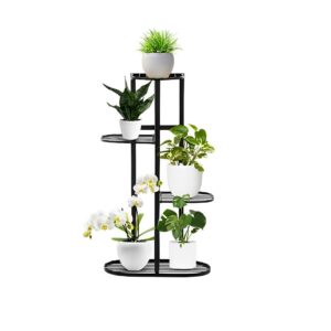 SOGA 4 Tier 5 Pots Black Metal Plant Rack Flowerpot Storage Display Stand Holder Home Garden Decor, Home & Living, Home Decor, Indoor Pots, Planters and Plant Stands, , ,  - NZ DEPOT 1