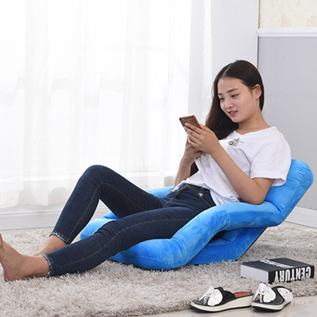 Soga 4X Foldable Lounge Cushion Adjustable Floor Lazy Recliner Chair With Armrest Blue, Furniture, Living Room Furniture, Occasional Chairs, , ,  - Nz Depot 10