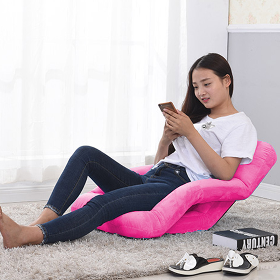 Soga 4X Foldable Lounge Cushion Adjustable Floor Lazy Recliner Chair With Armrest Pink, Furniture, Living Room Furniture, Occasional Chairs, , ,  - Nz Depot 10