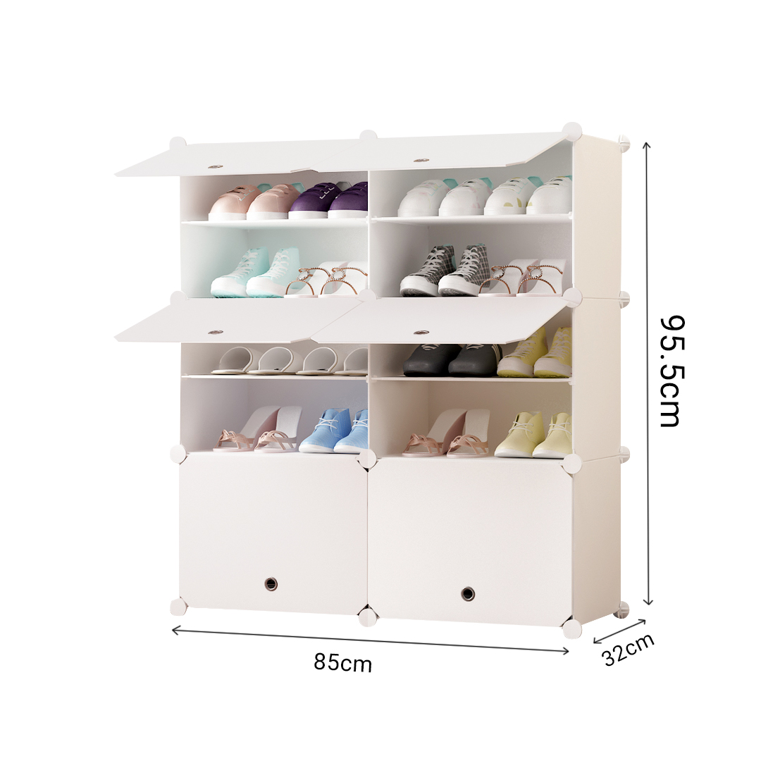 Soga 5 Tier 2 Column White Shoe Rack Organizer Sneaker Footwear Storage Stackable Stand Cabinet Portable Wardrobe With Cover, Furniture, Storage &Amp; Shelving, Shoe Storage, , ,  - Nz Depot 5