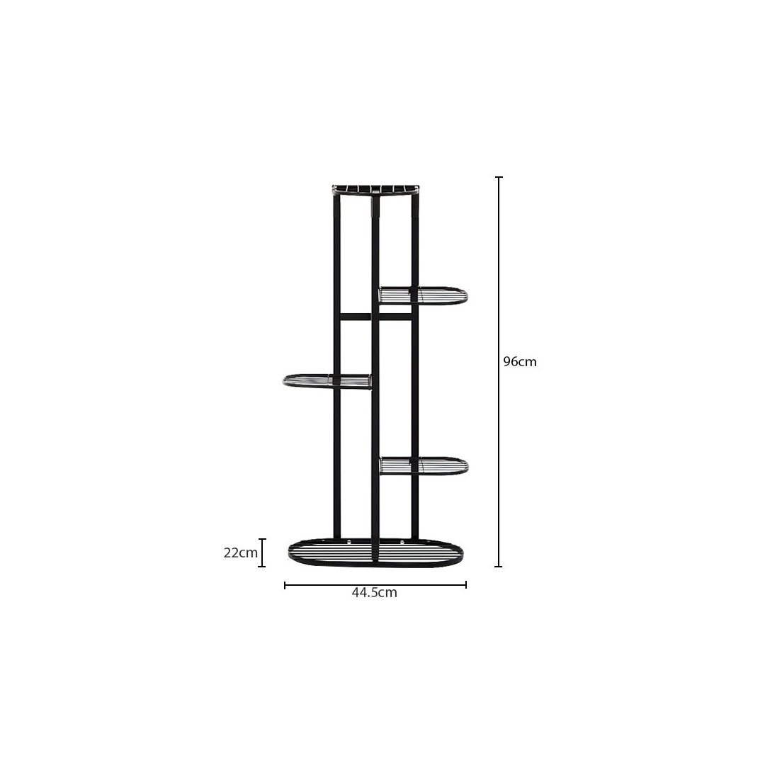 SOGA 5 Tier 6 Pots Black Metal Plant Rack Flowerpot Storage Display Stand Holder Home Garden Decor, Home & Living, Home Decor, Indoor Pots, Planters and Plant Stands, , ,  - NZ DEPOT 5