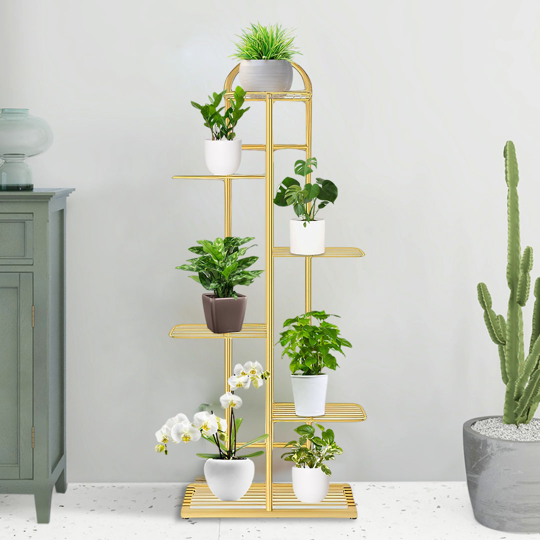 Soga 6 Tier 7 Pots Gold Metal Plant Stand Flowerpot Display Shelf Rack Indoor Home Office Decor, Home &Amp; Living, Home Decor, Indoor Pots, Planters And Plant Stands, , ,  - Nz Depot 3