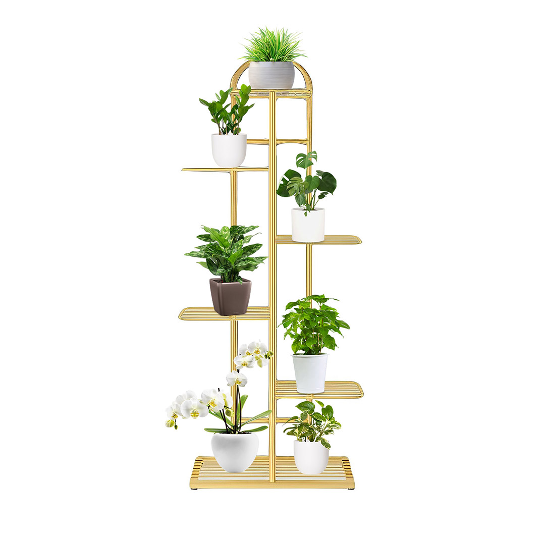 Soga 6 Tier 7 Pots Gold Metal Plant Stand Flowerpot Display Shelf Rack Indoor Home Office Decor, Home &Amp; Living, Home Decor, Indoor Pots, Planters And Plant Stands, , ,  - Nz Depot 1