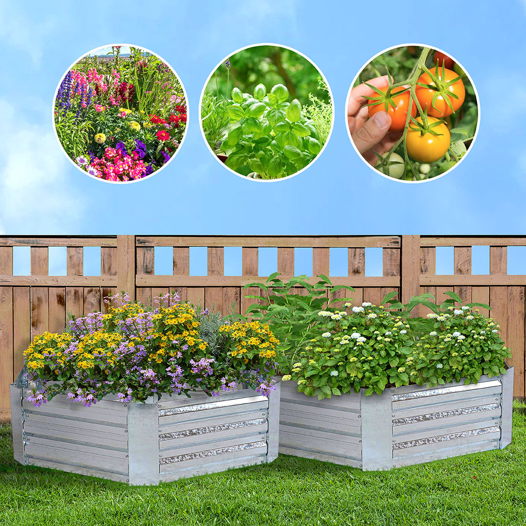 Soga 60Cm Hexagon Shape Galvanised Raised Garden Bed Vegetable Herb Flower Outdoor Planter Box, Garden, Tools &Amp; Hardware, Gardening &Amp; Lawn Care, Pots, Planters &Amp; Container Accessories, , ,  - Nz Depot 3