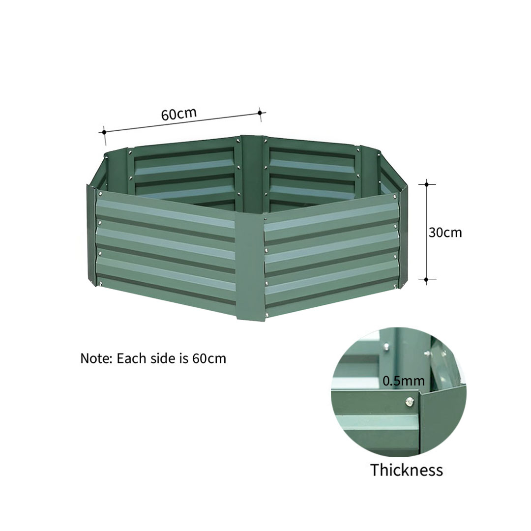 Soga 60Cm Hexagon Shape Galvanised Raised Garden Bed Vegetable Herb Flower Outdoor Planter Box, Garden, Tools &Amp; Hardware, Gardening &Amp; Lawn Care, Pots, Planters &Amp; Container Accessories, , ,  - Nz Depot 8