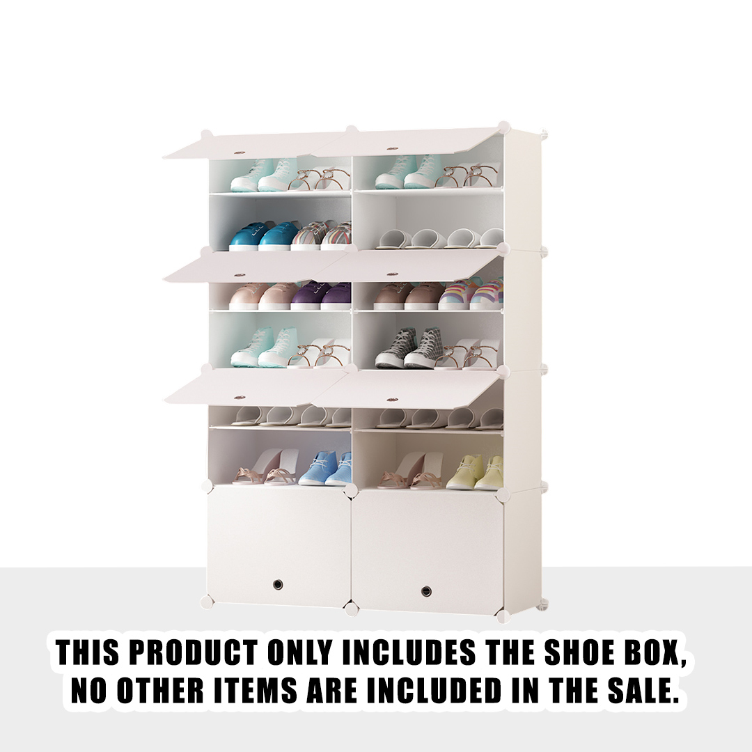 Soga 7 Tier 2 Column White Shoe Rack Organizer Sneaker Footwear Storage Stackable Stand Cabinet Portable Wardrobe With Cover, Furniture, Storage &Amp; Shelving, Shoe Storage, , ,  - Nz Depot 2