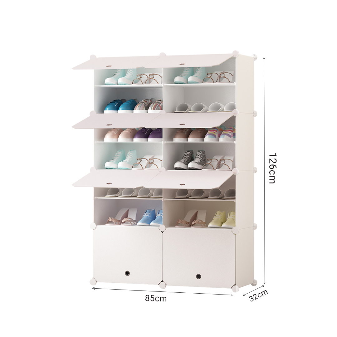 Soga 7 Tier 2 Column White Shoe Rack Organizer Sneaker Footwear Storage Stackable Stand Cabinet Portable Wardrobe With Cover, Furniture, Storage &Amp; Shelving, Shoe Storage, , ,  - Nz Depot 6