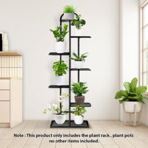 SOGA 7 Tier 8 Pots Black Metal Plant Stand Flowerpot Display Shelf Rack Indoor Home Office Decor, Home & Living, Home Decor, Indoor Pots, Planters and Plant Stands, , ,  - NZ DEPOT 2