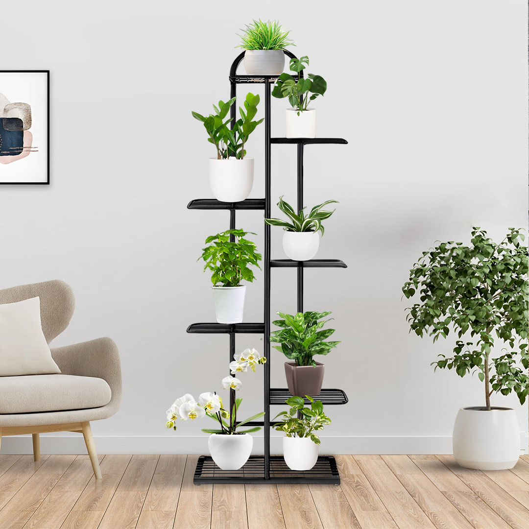 Soga 7 Tier 8 Pots Black Metal Plant Stand Flowerpot Display Shelf Rack Indoor Home Office Decor, Home &Amp; Living, Home Decor, Indoor Pots, Planters And Plant Stands, , ,  - Nz Depot 4