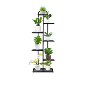 SOGA 7 Tier 8 Pots Black Metal Plant Stand Flowerpot Display Shelf Rack Indoor Home Office Decor, Home & Living, Home Decor, Indoor Pots, Planters and Plant Stands, , ,  - NZ DEPOT 1