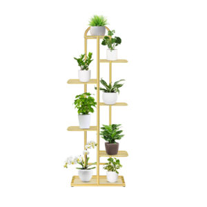 Soga 7 Tier 8 Pots Gold Metal Plant Stand Flowerpot Display Shelf Rack Indoor Home Office Decor Nz Depot - Nz Depot