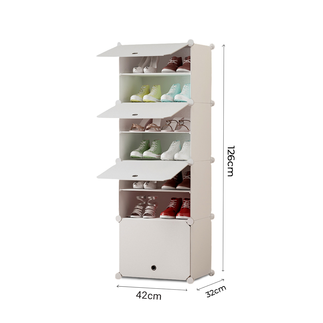 Soga 7 Tier White Shoe Rack Organizer Sneaker Footwear Storage Stackable Stand Cabinet Portable Wardrobe With Cover, Furniture, Storage &Amp; Shelving, Shoe Storage, , ,  - Nz Depot 6