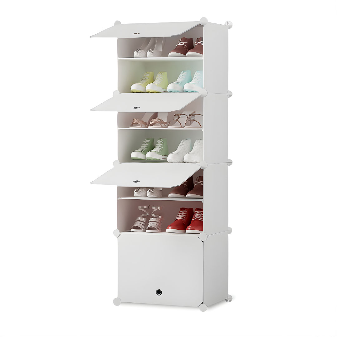 Soga 7 Tier White Shoe Rack Organizer Sneaker Footwear Storage Stackable Stand Cabinet Portable Wardrobe With Cover, Furniture, Storage &Amp; Shelving, Shoe Storage, , ,  - Nz Depot 1