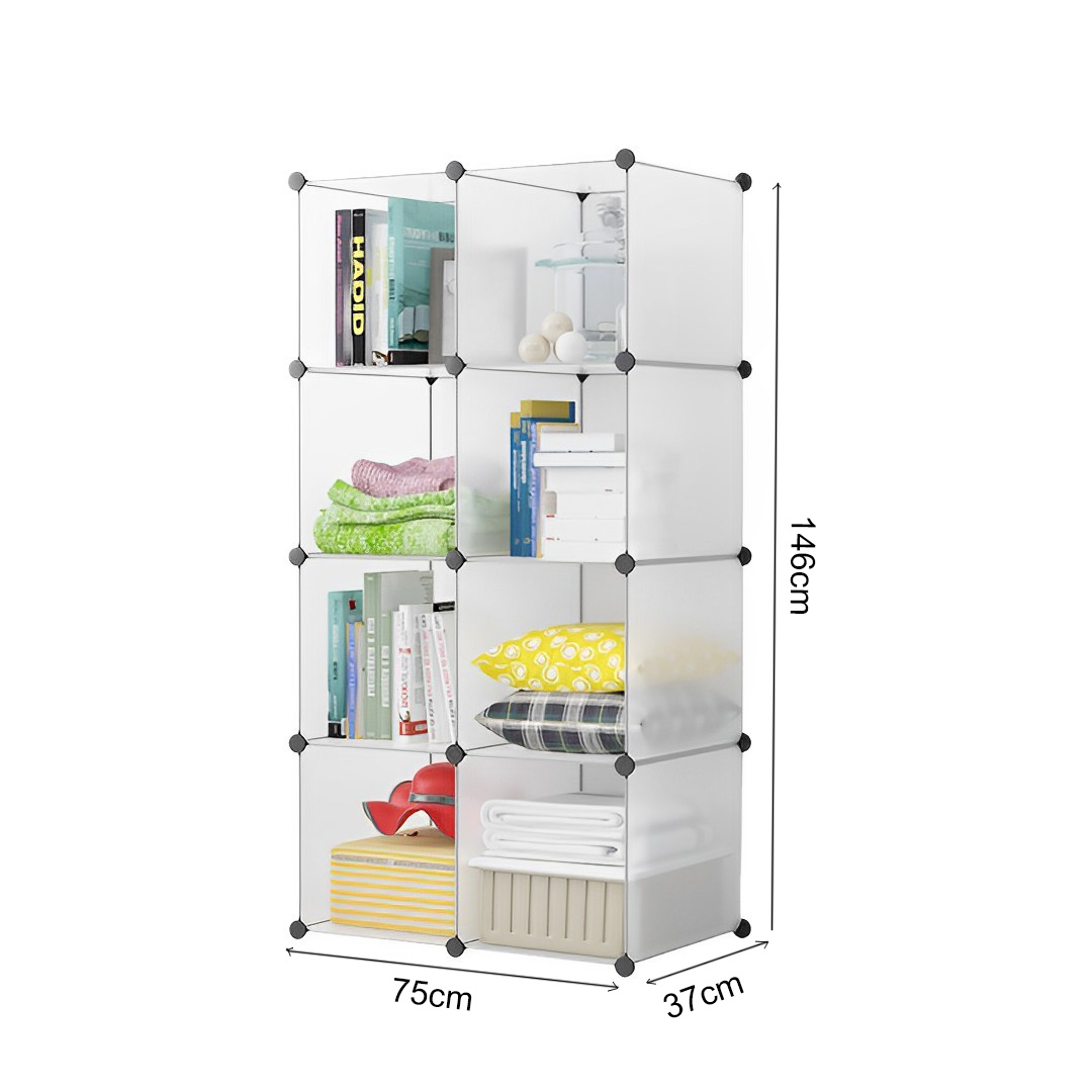 Soga 8-Cube Transparent Shelf Box Portable Cubby Diy Storage Shelves Modular Closet Organiser, Home &Amp; Living, Bedroom, Bedroom Storage Solutions, , ,  - Nz Depot 5