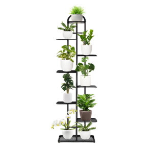 Soga 8 Tier 9 Pots Black Metal Plant Stand Flowerpot Display Shelf Rack Indoor Home Office Decor Nz Depot - Nz Depot