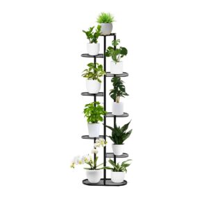 Soga 8 Tier 9 Pots Black Round Metal Plant Rack Flowerpot Storage Display Stand Holder Home Garden Decor Nz Depot - Nz Depot