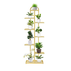 Soga 8 Tier 9 Pots Gold Metal Plant Stand Flowerpot Display Shelf Rack Indoor Home Office Decor Nz Depot - Nz Depot