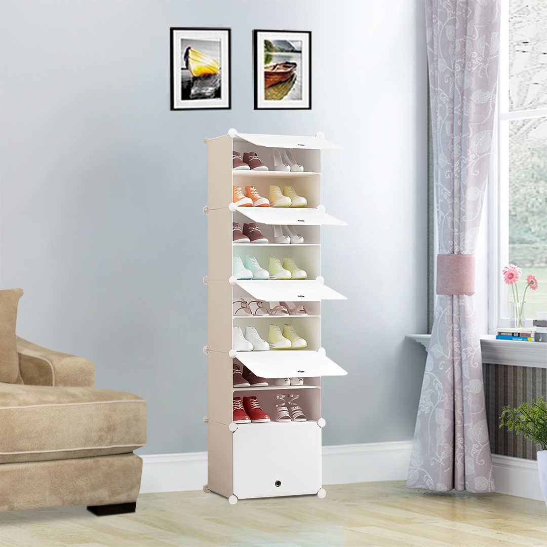 Soga 8 Tier White Shoe Rack Organizer Sneaker Footwear Storage Stackable Stand Cabinet Portable Wardrobe With Cover, Furniture, Storage &Amp; Shelving, Shoe Storage, , ,  - Nz Depot 3