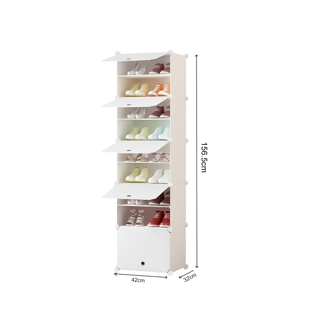 Soga 8 Tier White Shoe Rack Organizer Sneaker Footwear Storage Stackable Stand Cabinet Portable Wardrobe With Cover, Furniture, Storage &Amp; Shelving, Shoe Storage, , ,  - Nz Depot 6