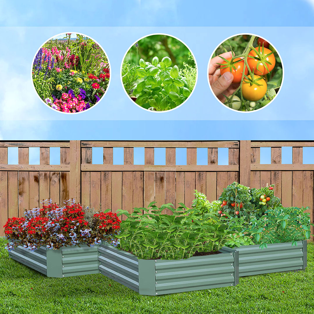 Soga 90Cm Rectangle Galvanised Raised Garden Bed Vegetable Herb Flower Outdoor Planter Box, Garden, Tools &Amp; Hardware, Gardening &Amp; Lawn Care, Pots, Planters &Amp; Container Accessories, , ,  - Nz Depot 3