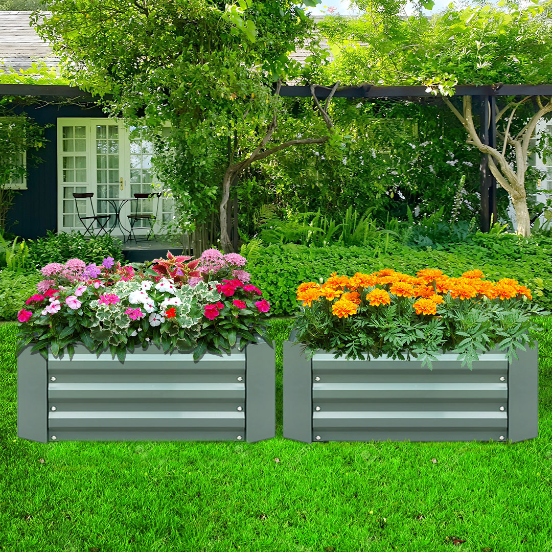 Soga 90Cm Rectangle Galvanised Raised Garden Bed Vegetable Herb Flower Outdoor Planter Box, Garden, Tools &Amp; Hardware, Gardening &Amp; Lawn Care, Pots, Planters &Amp; Container Accessories, , ,  - Nz Depot 5