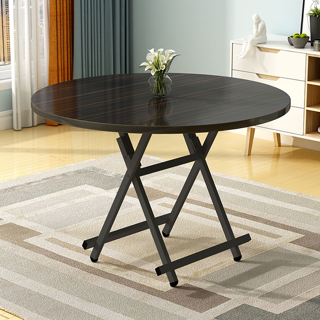 Soga Black Dining Table Portable Round Surface Space Saving Folding Desk Home Decor, Furniture, Living Room Furniture, Tables, , ,  - Nz Depot 6